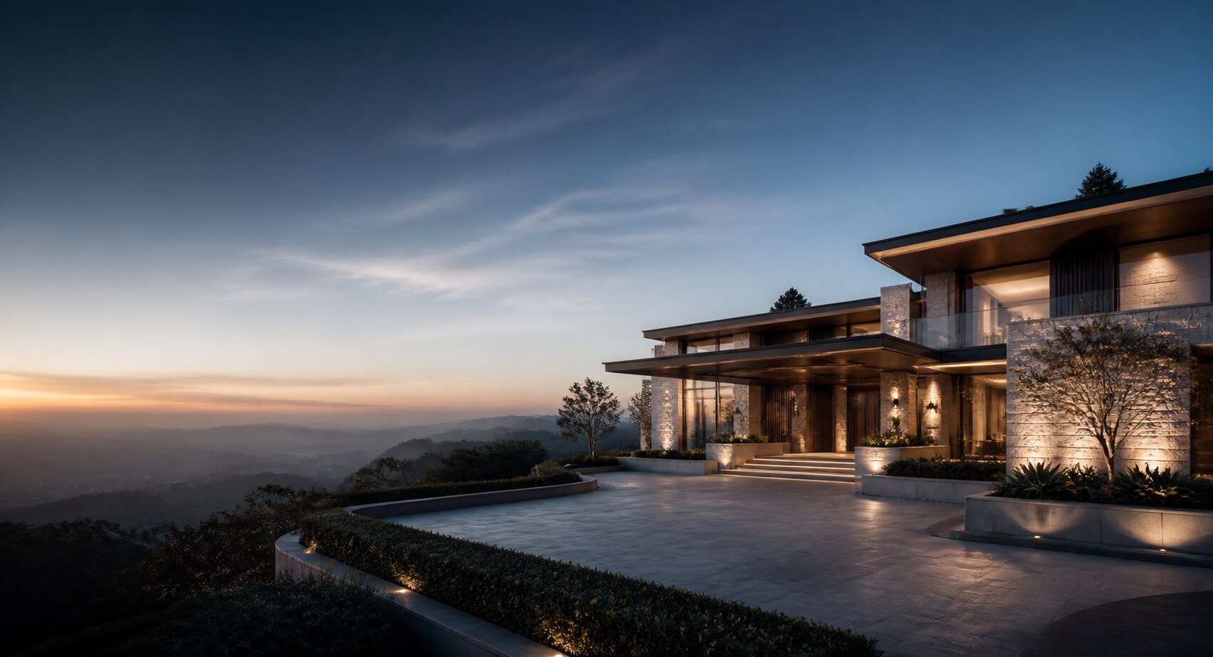 Contemporary investment estate at first light, representing a time-sensitive real estate opportunity